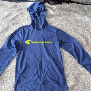 Champion Royal Blue Hoodie with Yellow Accents